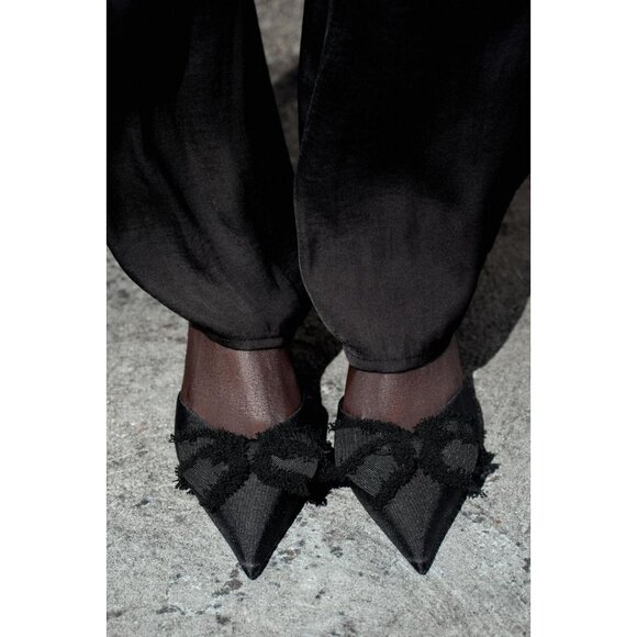 ZARA BOW SLINGBACK HEELS - Picture 3 of 6